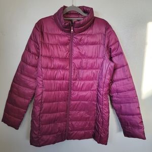 EUC Glaciers Edge Purple Puffer Trench Coat Jacket